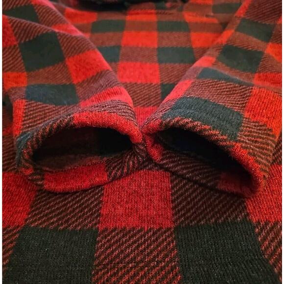 THE NORTH FACE Women's Crescent Hoody Pullover Buffalo Plaid Medium Red Black - Picture 8 of 12